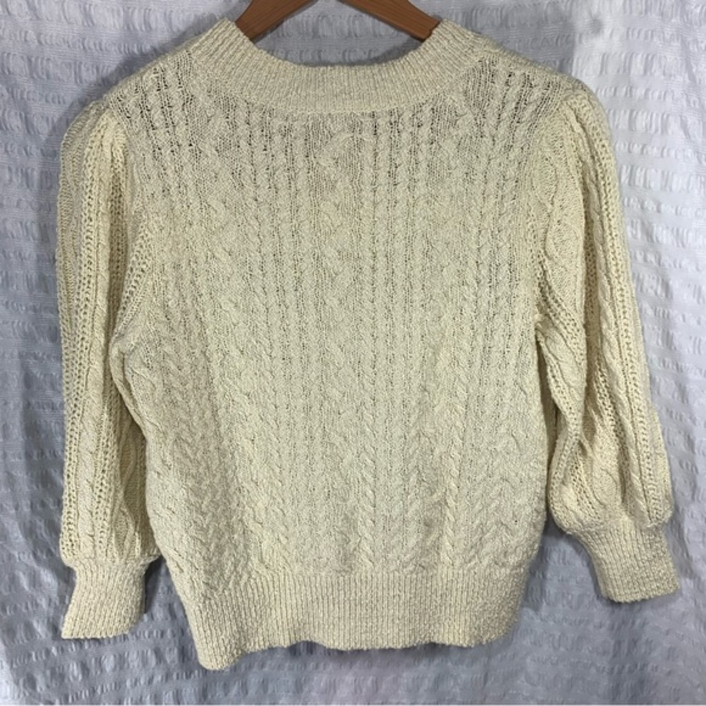 Free People Cable Knit Ivory Sweater - XS